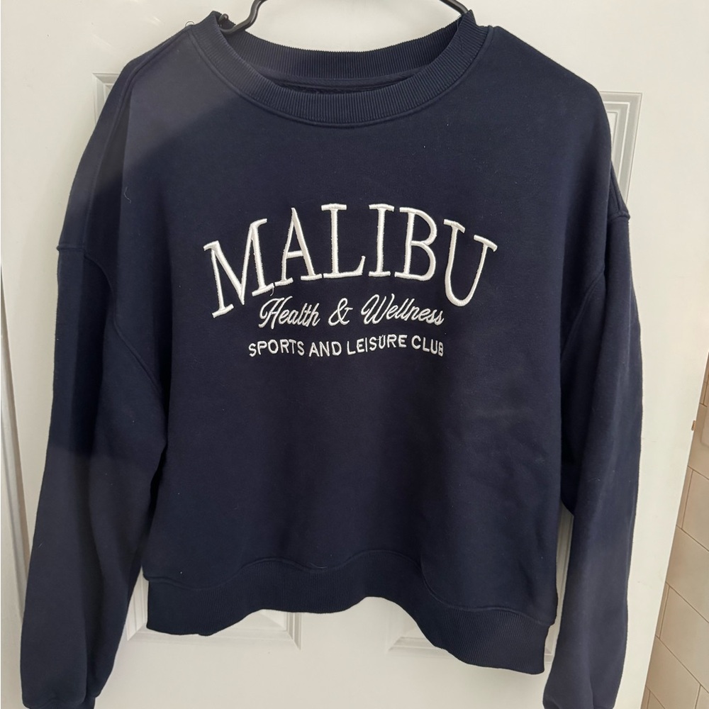 Sunday Navy Blue Casual Sweatshirt